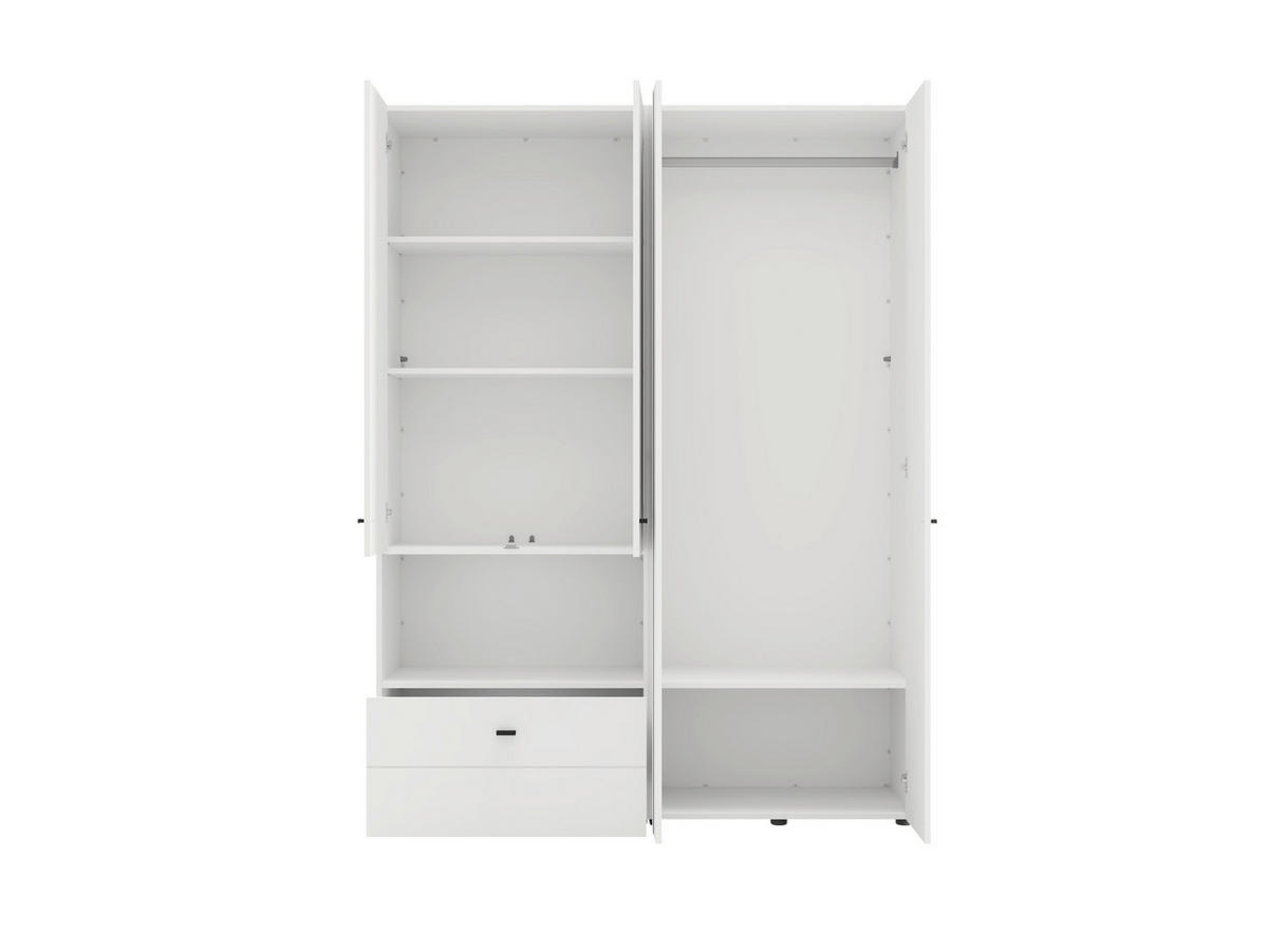 ORMAR ZA ODJEĆU bijela   - bijela/crna, Moderno, staklo/drvni materijal (155/207,5/52cm) - Ti'me