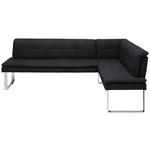 ECKBANK 213/154 cm Mikrofaser Schwarz, Chromfarben Metall   - Chromfarben/Schwarz, Design, Textil/Metall (213/154cm) - Novel
