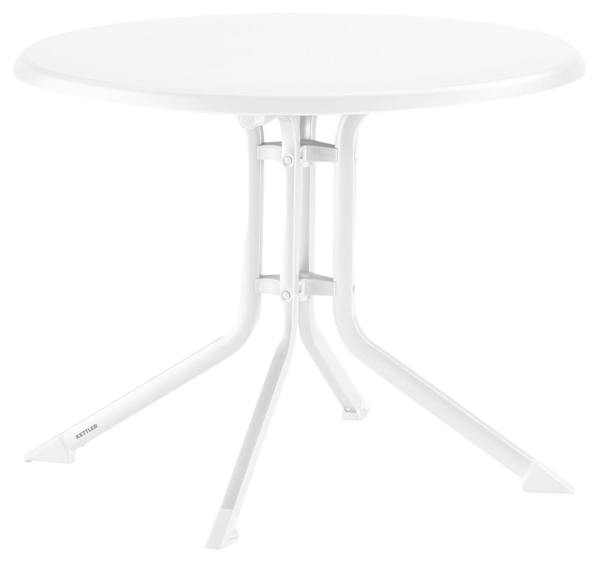 GARTENKLAPPTISCH Metall, Kunststoff Weiß  - Weiß, Basics, Kunststoff/Metall (85/85/74cm) - Kettler