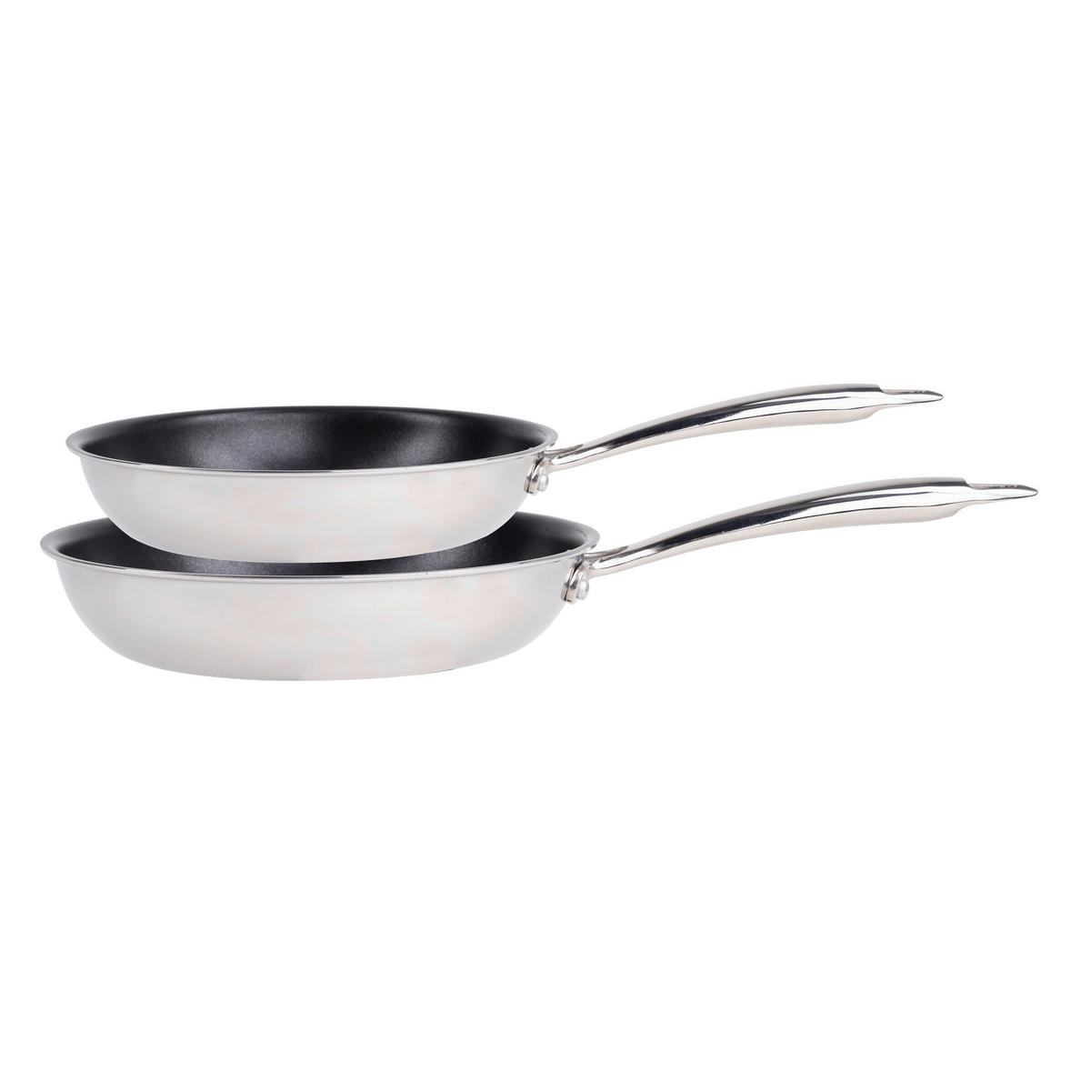 PFANNENSET Edelstahl 2-teilig  - Edelstahlfarben, Basics, Metall (26/9/44.5cm)