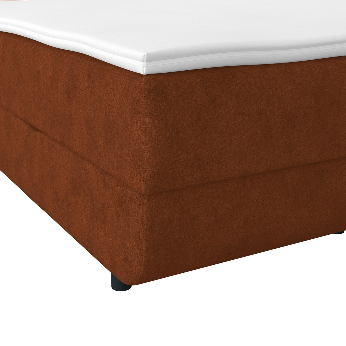 POLSTERBETT Bettkasten, Topper 180/200 cm  in Rostfarben  - Rostfarben/Schwarz, MODERN, Kunststoff/Textil (180/200cm) - MID.YOU