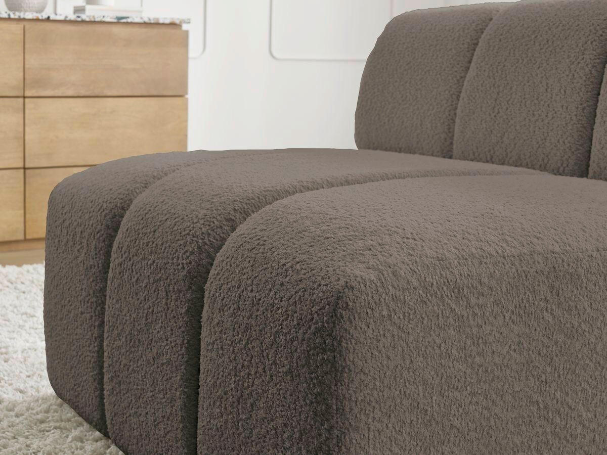 SOFAELEMENT ANNECY Bouclé Taupe  - Taupe/Schwarz, MODERN, Kunststoff/Textil (91/72/91cm)