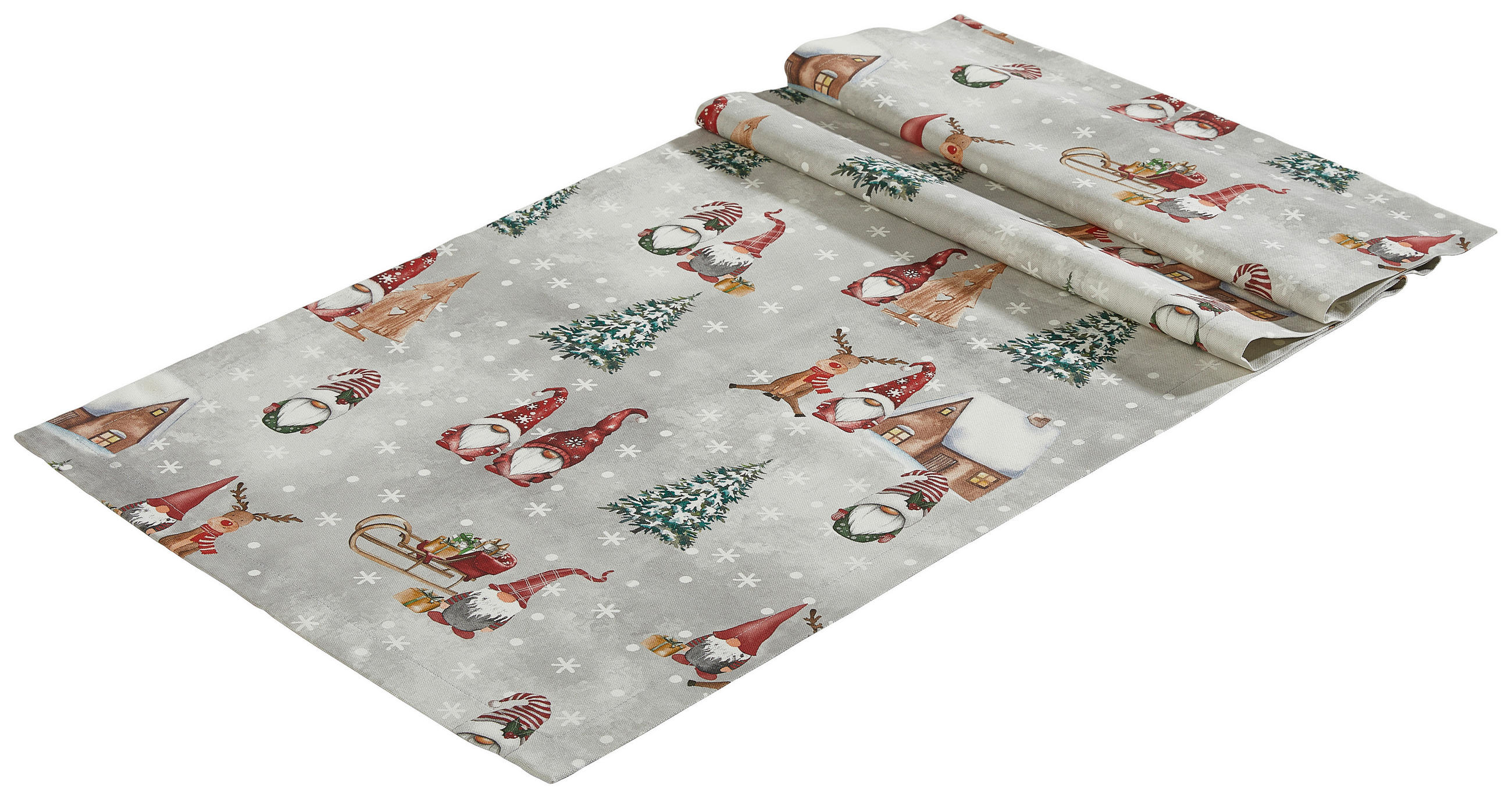 TISCHLÄUFER 50/150 cm  - Dunkelgrün/Hellgrau, Basics, Textil (50/150cm) - X-Mas