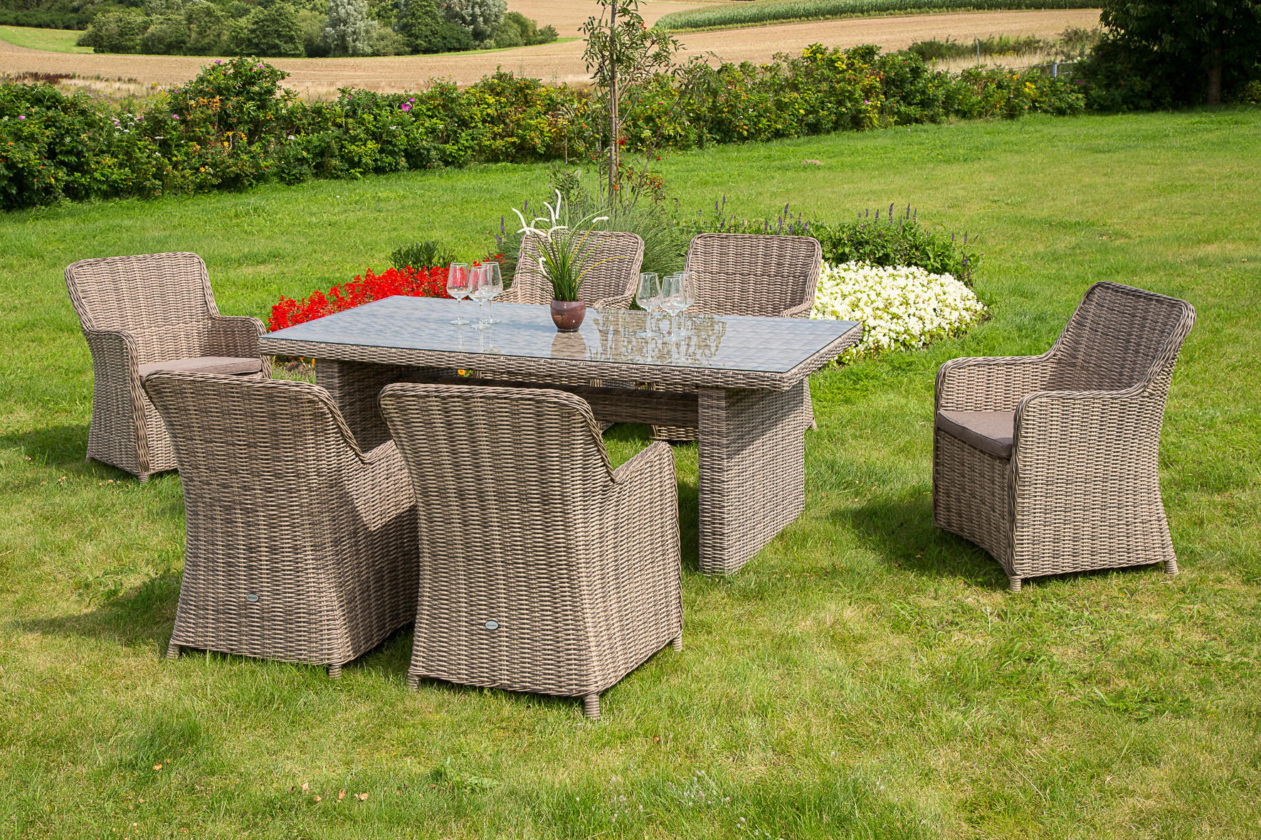 GARTENTISCH 200/100/78 cm Metall, Kunststoff rechteckig  - Naturfarben, MODERN, Glas/Kunststoff (200/100/78cm) - Gardenson