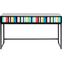 KONSOLENTISCH Recyclingholz massiv Multicolor  - Multicolor/Schwarz, Holz/Metall (135,50/40/78cm) - Kare-Design