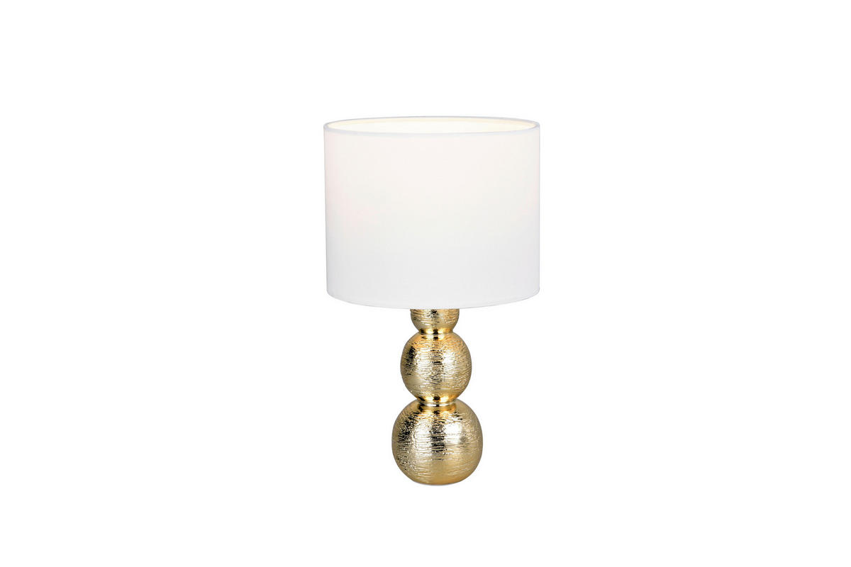 TISCHLEUCHTE Lova 17/29 cm  - Goldfarben/Weiß, LIFESTYLE, Keramik/Kunststoff (17/29cm)
