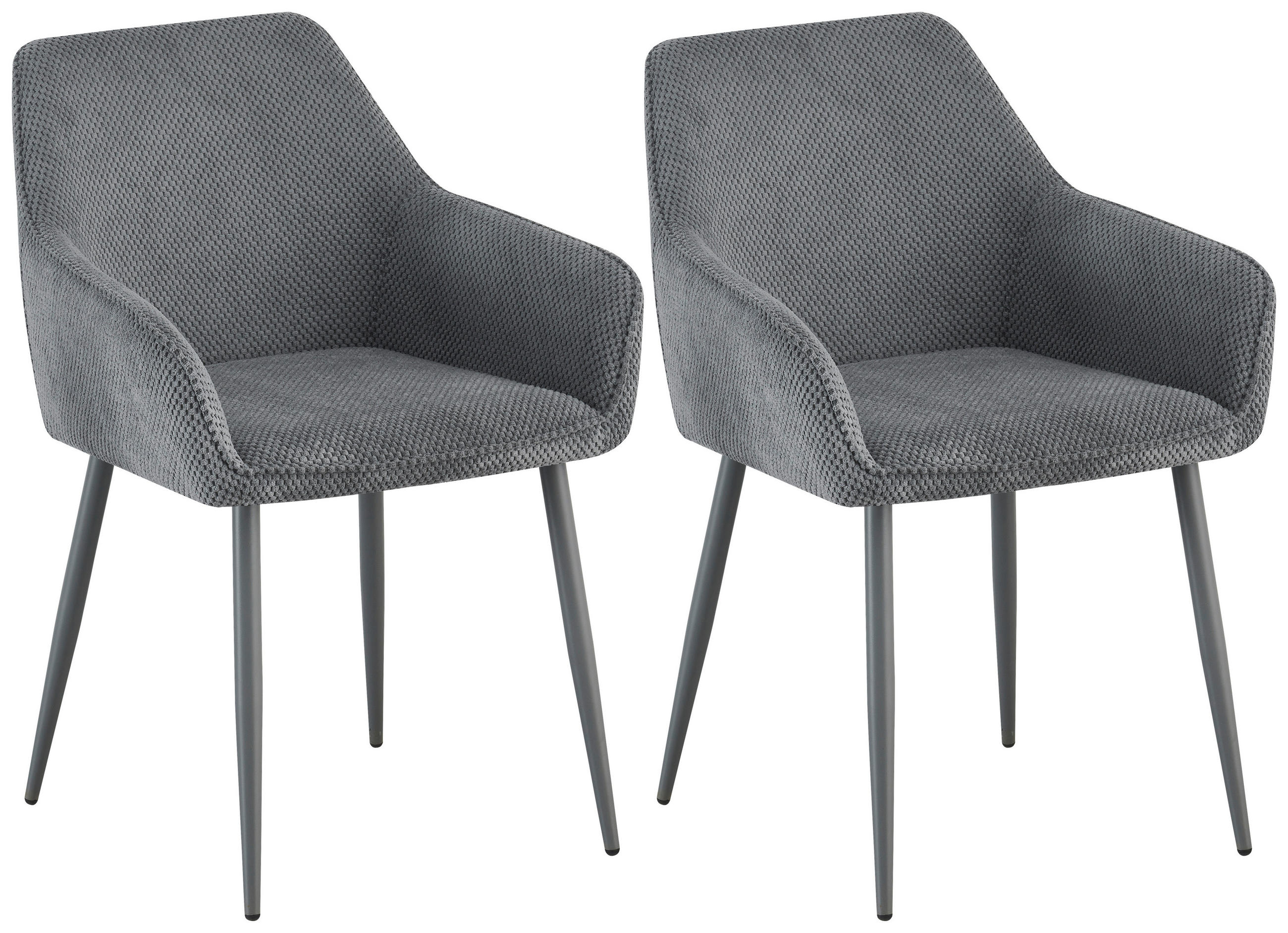 Armlehnstuhl Cora Webstoff Grau, B: 56 cm