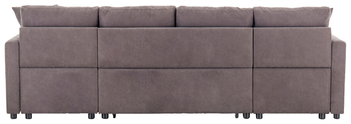 WOHNLANDSCHAFT Dunkelgrau Webstoff  - Dunkelgrau/Schwarz, Design, Holz/Kunststoff (264/88/135,5cm) - Ti'me