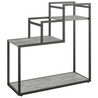 BLUMENSTÄNDER Metall, Holzwerkstoff   - Schwarz/Grau, Design, Holzwerkstoff/Metall (58/58/23cm) - MID.YOU