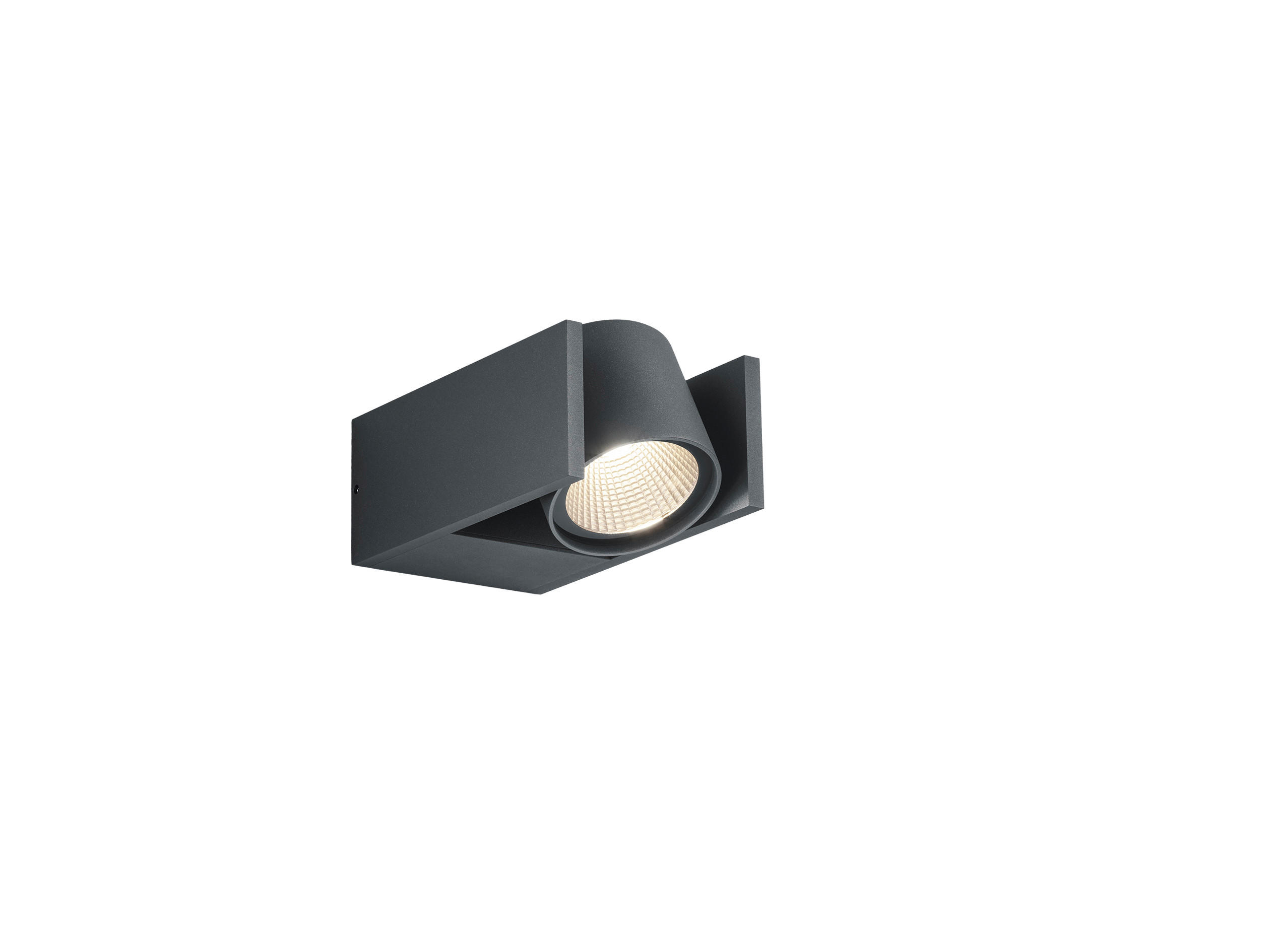 AUSSENWANDLEUCHTE Sila 13/8/18,5 cm  - Graphitfarben, Design, Glas/Metall (13/8/18,5cm) - Helestra