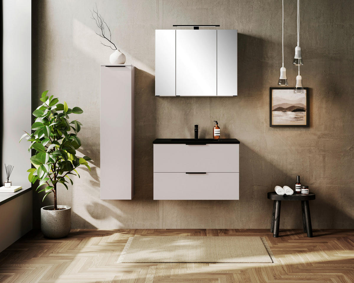 MIDISCHRANK 30/130/35 cm  - Kaschmir/Schwarz, Modern, Holzwerkstoff/Kunststoff (30/130/35cm) - Held