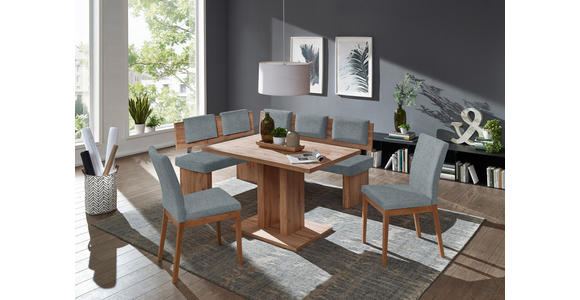 ECKBANK 140/180 cm in Eichefarben, Blaugrau - Eichefarben/Blaugrau, KONVENTIONELL, Holzwerkstoff/Textil (140/180cm) - Cantus