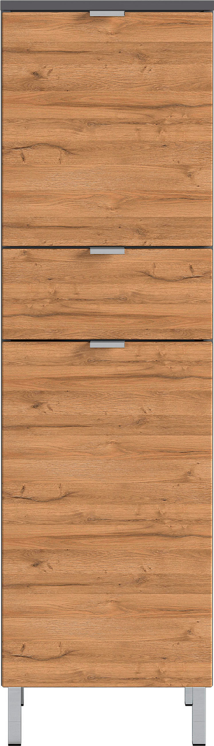 UNTERSCHRANK 34/120/34 cm   - Chromfarben/Eichefarben, KONVENTIONELL, Holzwerkstoff/Metall (34/120/34cm) - Germania