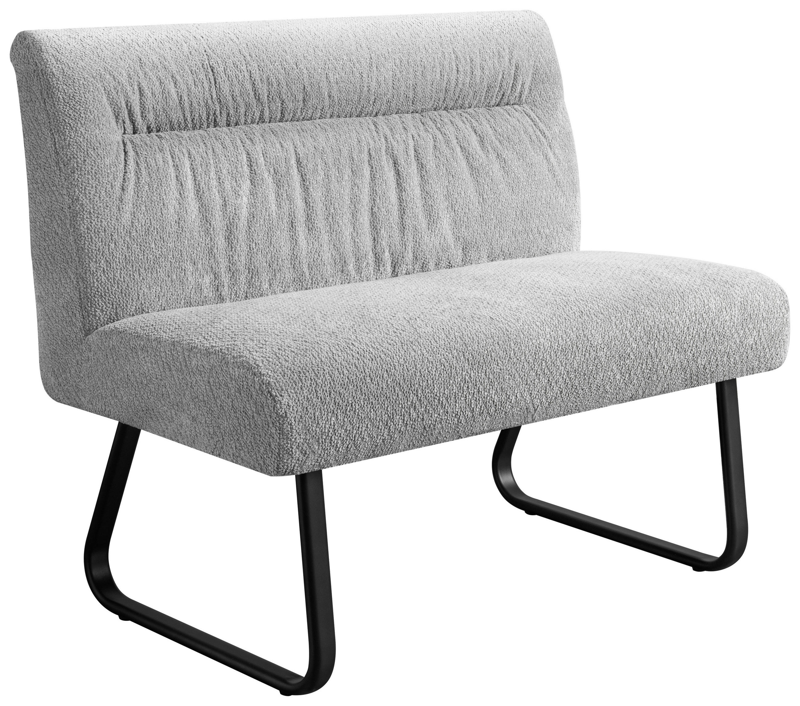 SITZBANK 100/86/61 cm Mikrofaser Grau  - Schwarz/Grau, Design, Textil/Metall (100/86/61cm) - Stylife