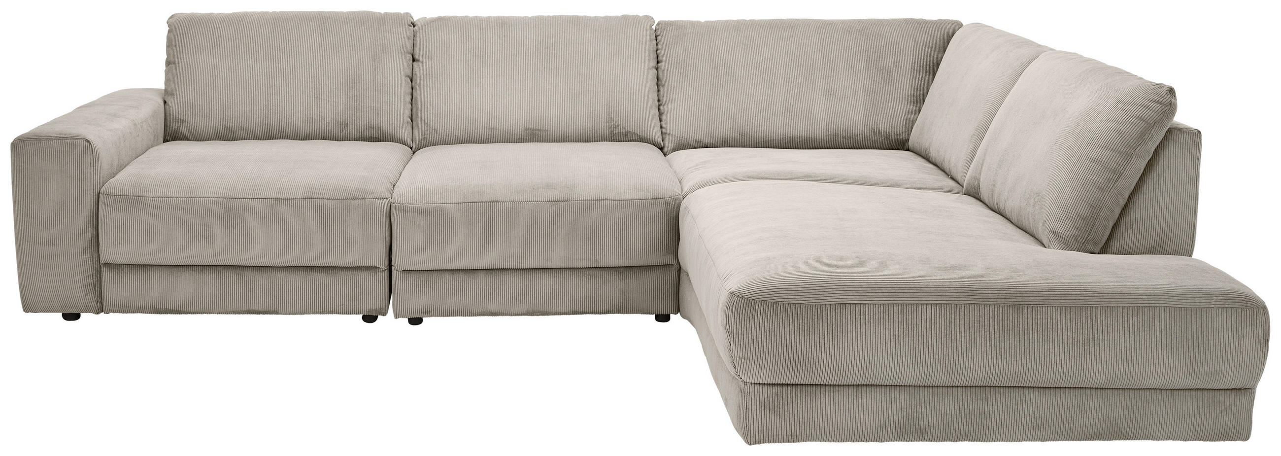 ECKSOFA Niels Andersson Greige Feincord  - Greige/Schwarz, Design, Kunststoff/Textil (316/242cm) - Niels Andersson