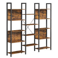 REGÁL, hnedá, čierna, 158/166/24 cm - hnedá/čierna, Trend, kompozitné drevo (158/166/24cm) - Boxxx