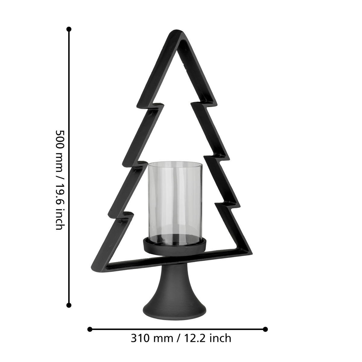 KERZENHALTER - Klar/Schwarz, LIFESTYLE, Glas/Metall (31/11.5/50cm)