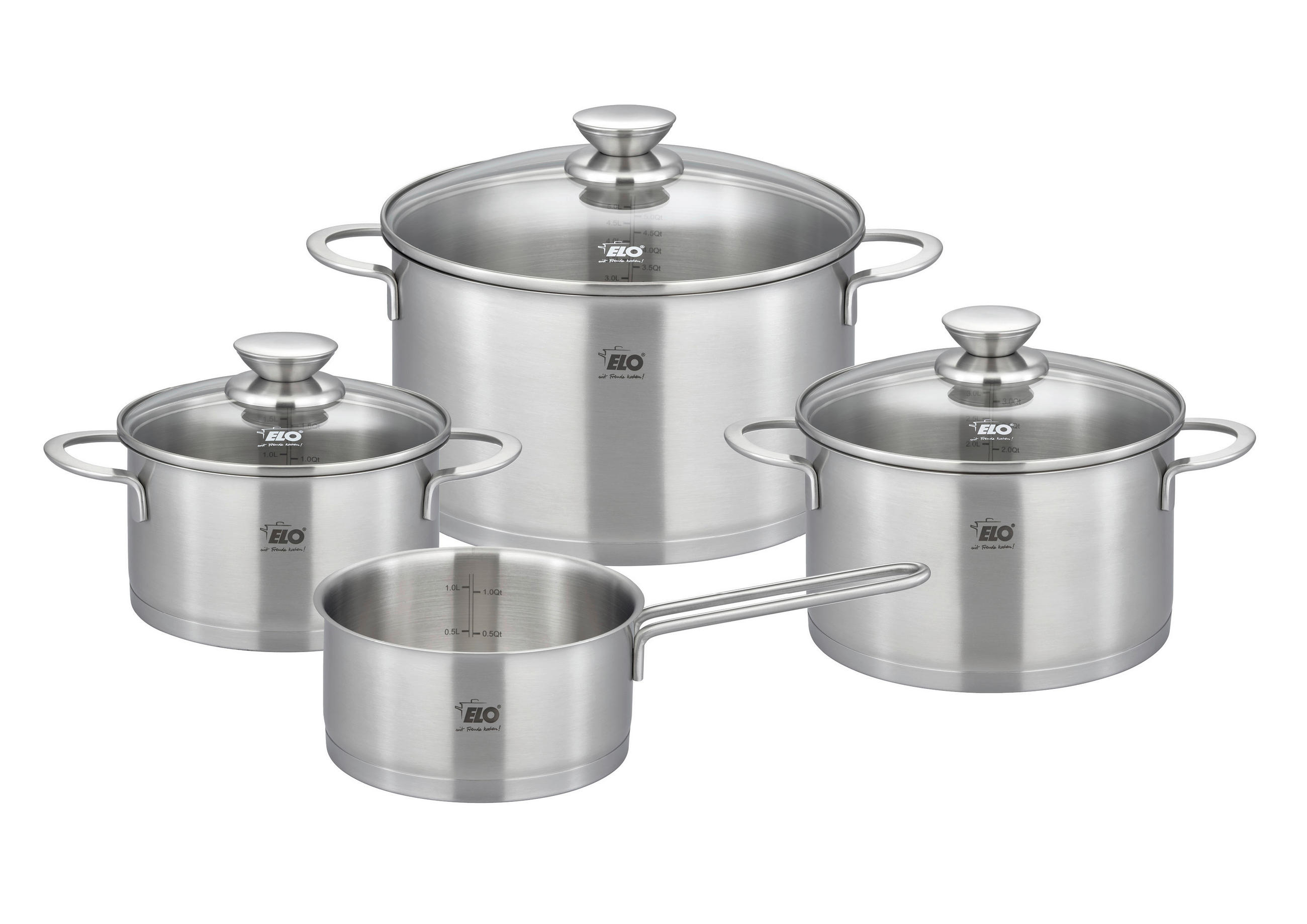 KOCHTOPFSET Silvaran 4-teilig  - Silberfarben, Basics, Metall - ELO