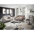 2-SITZER-SOFA in Lederlook Hellgrau  - Hellgrau/Schwarz, KONVENTIONELL, Textil/Metall (216/103/92cm) - Dieter Knoll