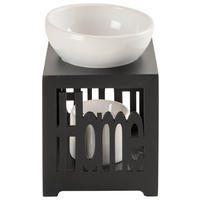 DUFTLAMPE  - Schwarz, Basics, Holz (10,2/9,5/13,5cm)