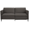 3-SITZER-SOFA Echtleder Mokka  - Schwarz/Mokka, Design, Leder/Metall (190/84/99cm) - Dieter Knoll