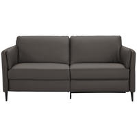3-SITZER-SOFA Echtleder Mokka  - Schwarz/Mokka, Design, Leder/Metall (190/84/99cm) - Dieter Knoll