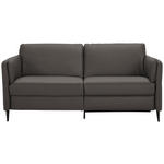 3-SITZER-SOFA Latina in Echtleder Mokka   - Schwarz/Mokka, Design, Leder/Metall (190/84/99cm) - Dieter Knoll