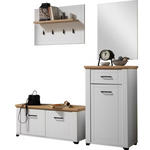 GARDEROBE 4-teilig  in 175/194,5/41 cm  - Weiß/Eiche Artisan, Basics, Holzwerkstoff (175/194,5/41cm) - Carryhome