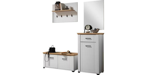 GARDEROBE 4-teilig  in 175/194,5/41 cm  - Weiß/Eiche Artisan, Basics, Holzwerkstoff (175/194,5/41cm) - Carryhome