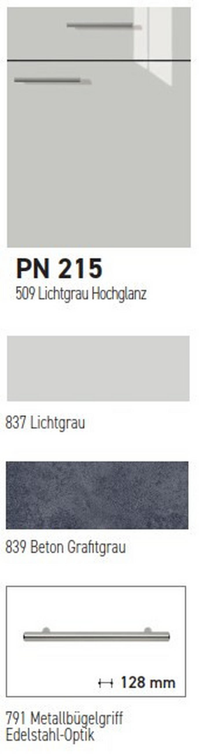 KÜCHENLEERBLOCK PN 215 250 cm  in Graphitfarben, Hellgrau  - Edelstahlfarben/Hellgrau, Design, Holzwerkstoff/Metall (250cm) - Pino