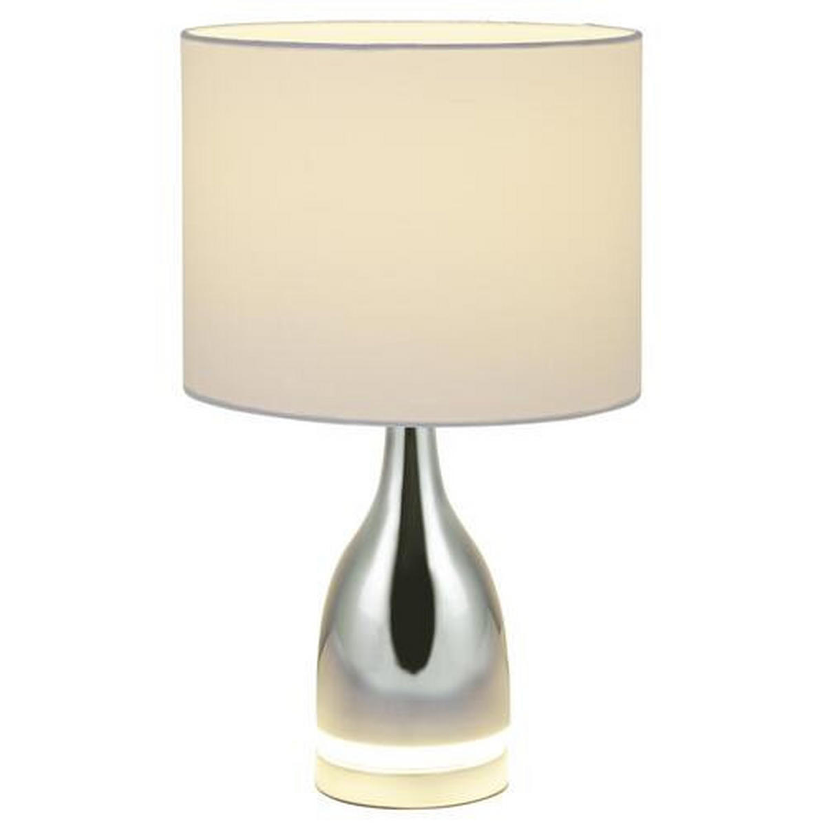 LED-TISCHLEUCHTE 25/43,5 cm   - Chromfarben/Weiß, KONVENTIONELL, Kunststoff/Textil (25/43,5cm) - Näve