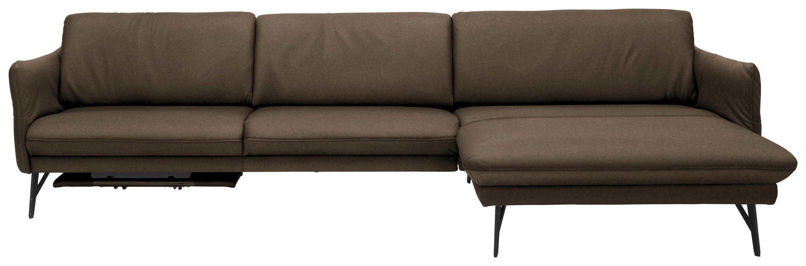 ECKSOFA Olivgrün Echtleder  - Anthrazit/Olivgrün, Design, Leder/Metall (330/174cm) - Himolla