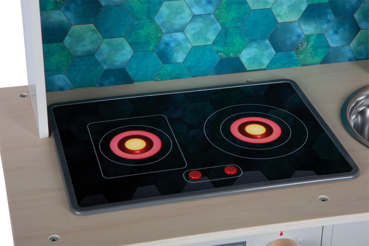 KINDERKÜCHE  - Hellgrau, Basics, Holz/Metall (57/87/28cm) - small foot