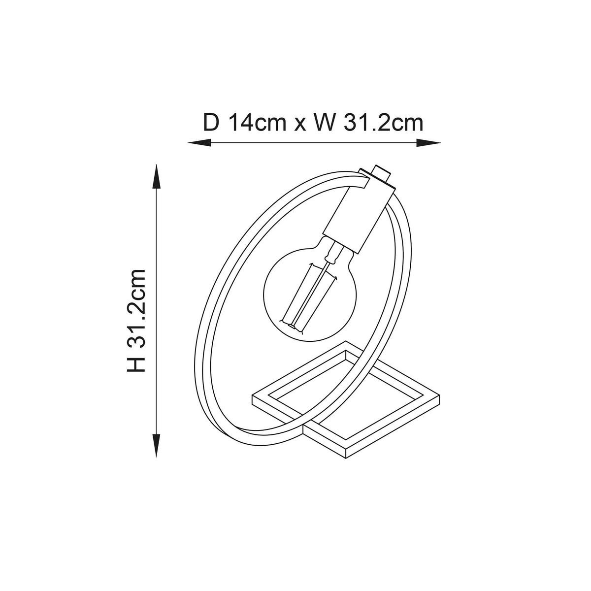 TISCHLEUCHTE 31.2/14 cm   - Schwarz, Basics, Metall (31.2/14cm) - ENDON