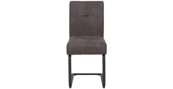 SCHWINGSTUHL in Mikrofaser - Dunkelgrau/Anthrazit, Trend, Textil/Metall (43/91/65cm) - Carryhome