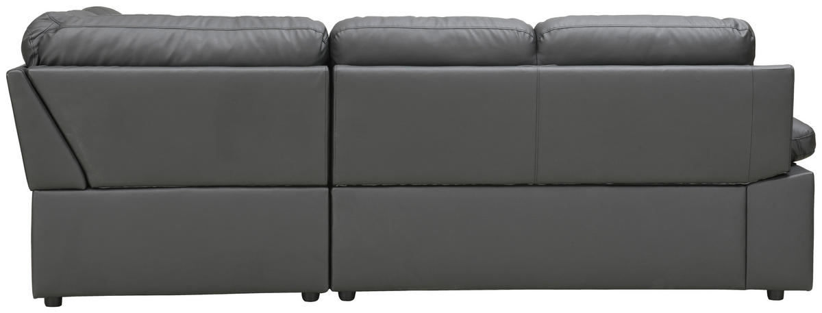 ECKSOFA in Echtleder Schwarz  - Schwarz, Konventionell, Leder/Kunststoff (230/191cm) - MID.YOU