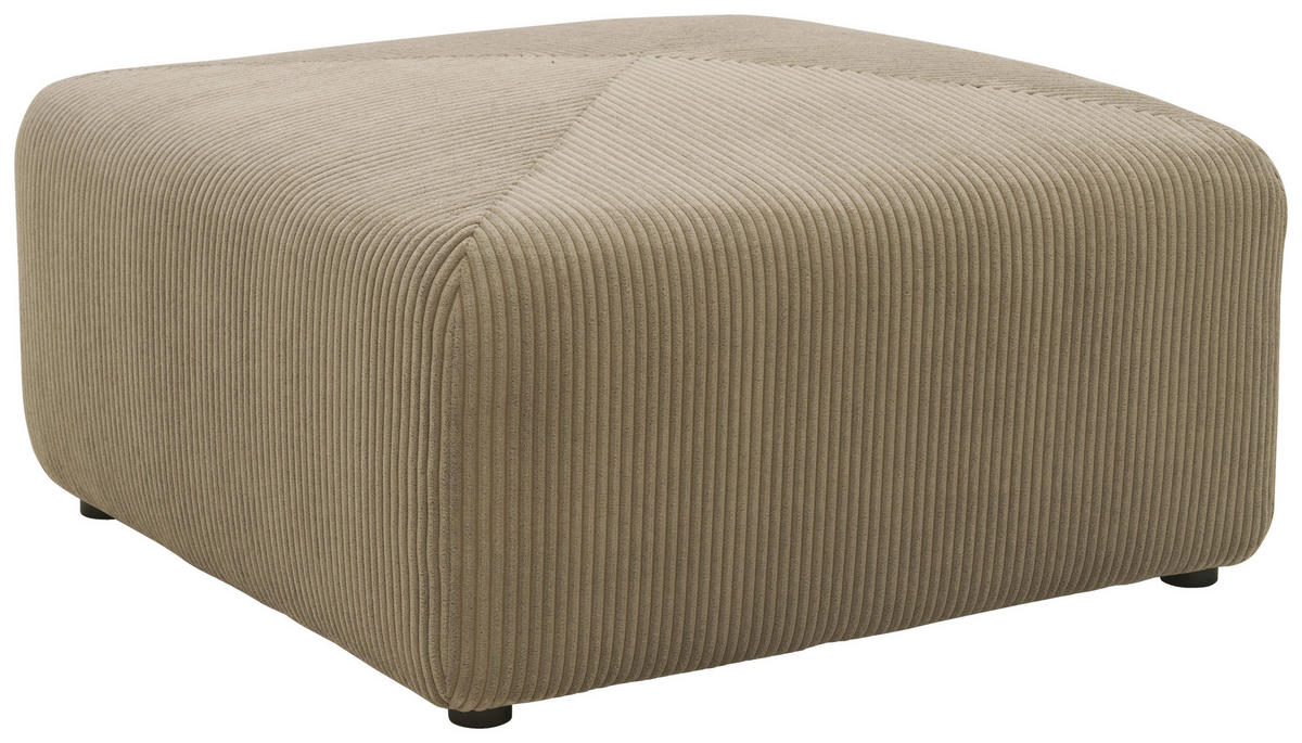 HOCKER Mikrofaser Schlammfarben  - Schlammfarben/Schwarz, Design, Kunststoff/Textil (85/42/85cm) - MID.YOU