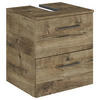 WASCHBECKENUNTERSCHRANK 45/49,8/38,3 cm  - Eiche dunkel/Chromfarben, KONVENTIONELL, Holzwerkstoff/Metall (45/49,8/38,3cm) - Sadena