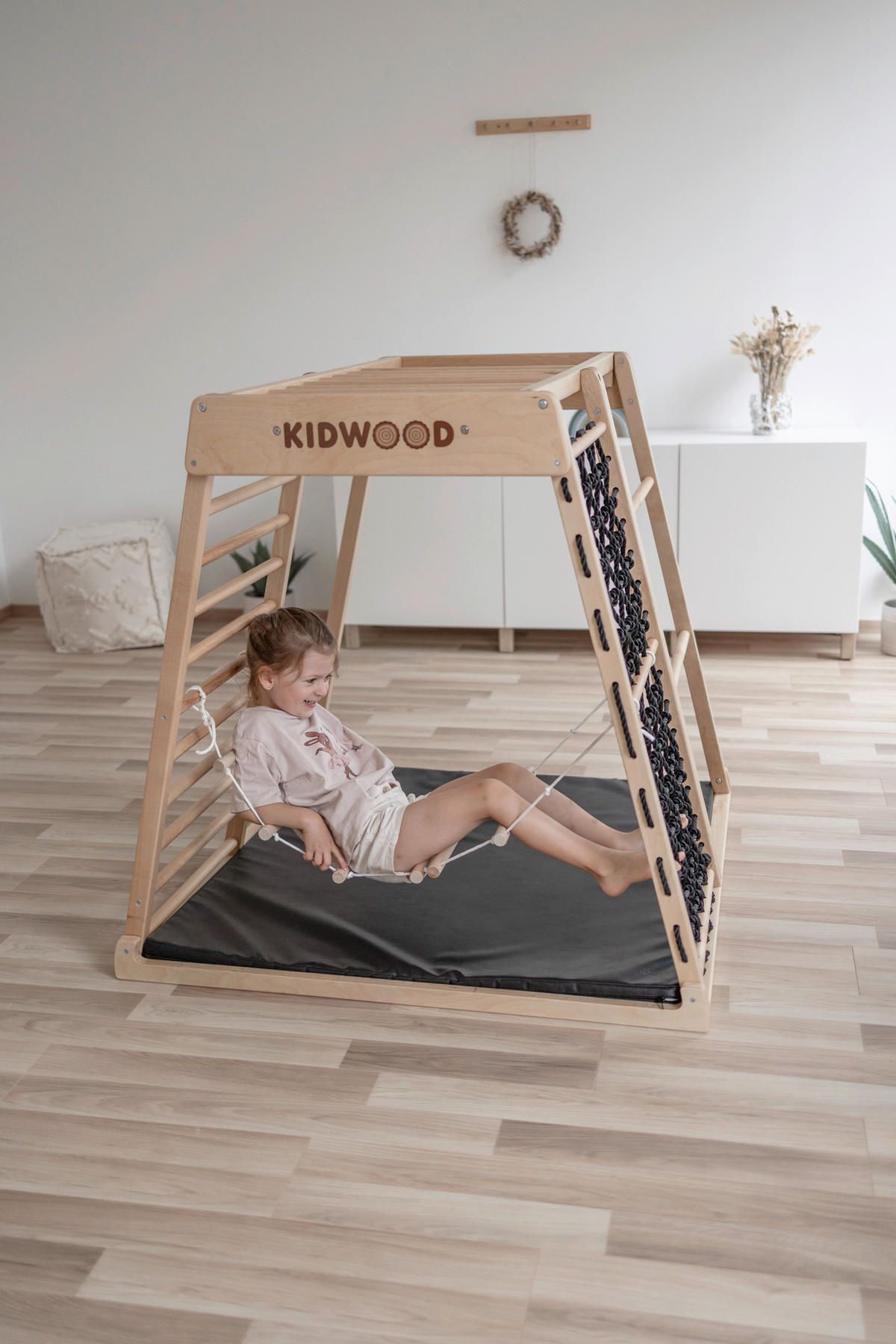 KLETTERGERÜST - Birkefarben/Schwarz, Basics, Holz (115/110/113cm)