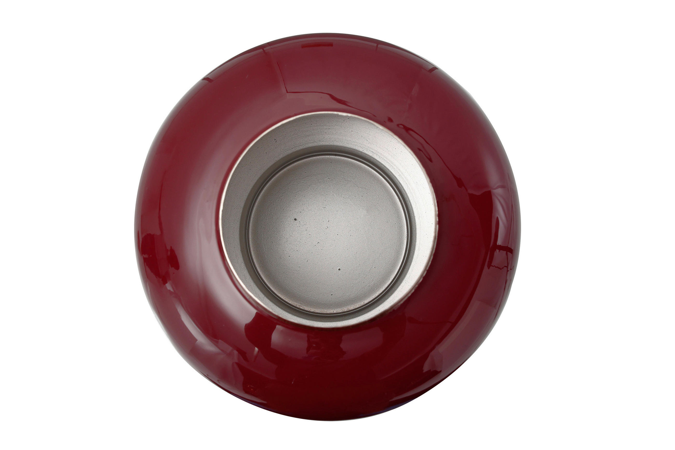 VASE  - Pflaume/Silberfarben, Trend, Metall (20/20/19cm) - Kayoom