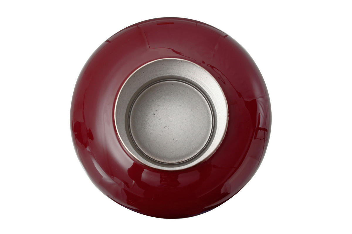 VASE  - Pflaume/Silberfarben, Trend, Metall (20/20/19cm) - Kayoom