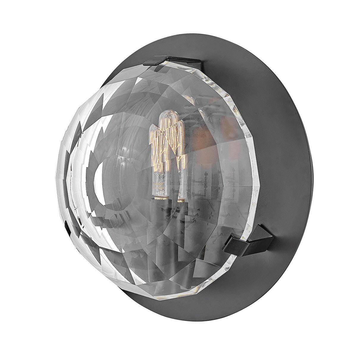 WANDLEUCHTE Quintiesse 22/22/10,5 cm  - Schwarz, KONVENTIONELL, Glas/Metall (22/22/10,5cm) - Elstead Lighting