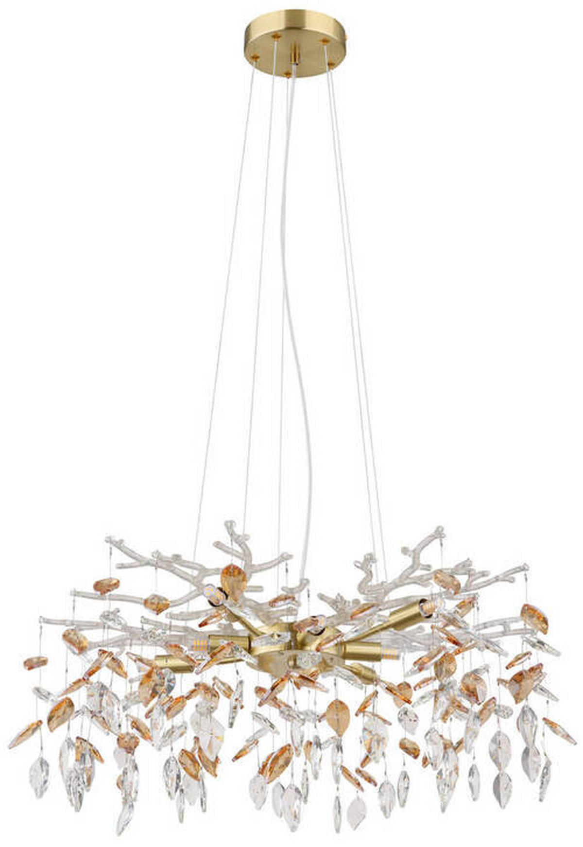 LUSTR, 61/120 cm  - jantarové barvy/barvy zlata, Konvenční, kov/sklo (61/120cm)