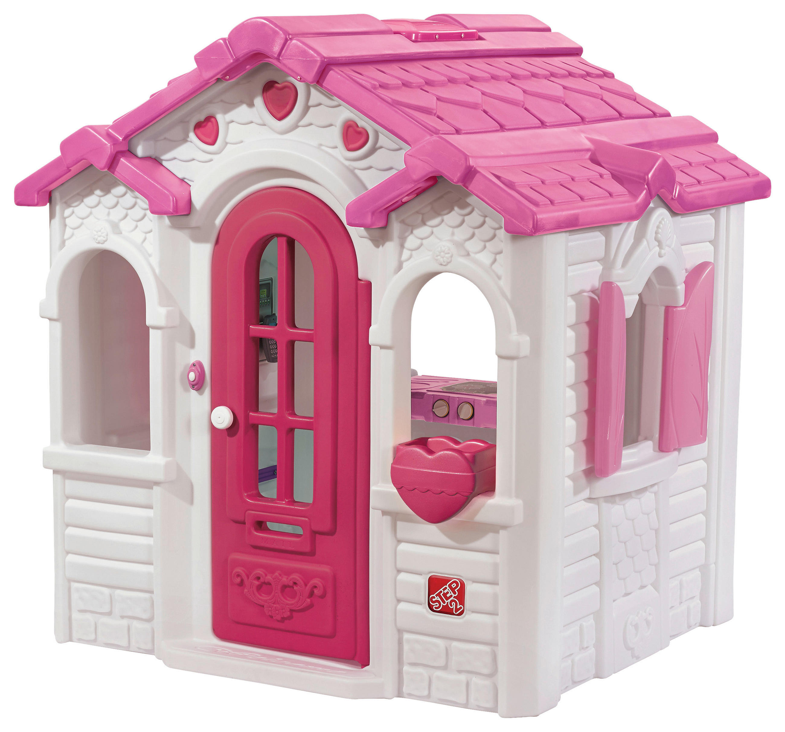 SPIELHAUS 119,38/147/135 cm  - Weiß/Rosa, KONVENTIONELL, Kunststoff (119,38/147/135cm) - Ambia Garden