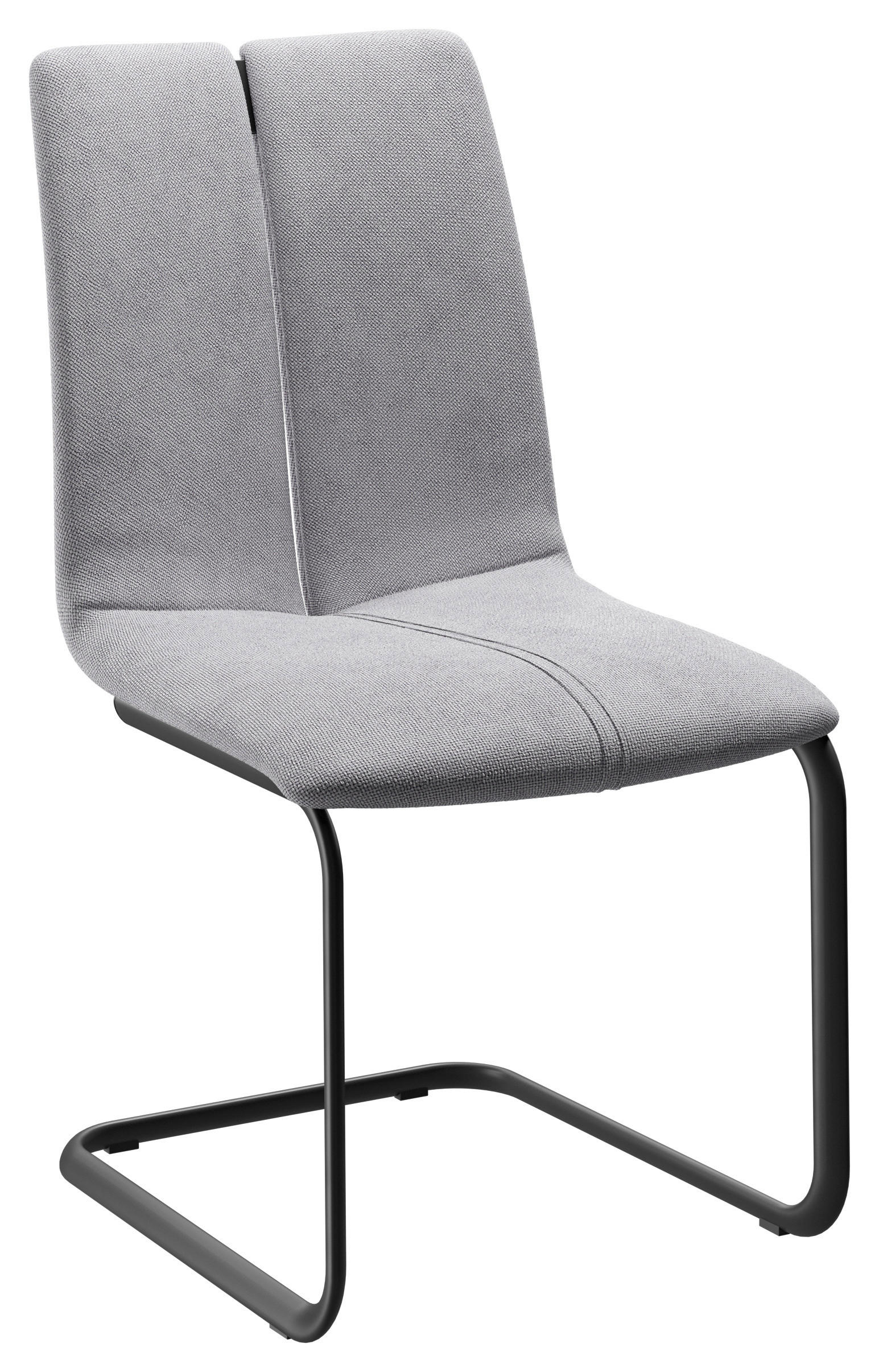 SCHWINGSTUHL  in Stahl Mikrofaser  - Anthrazit/Grau, Design, Textil/Metall (47/91/60cm) - Venjakob