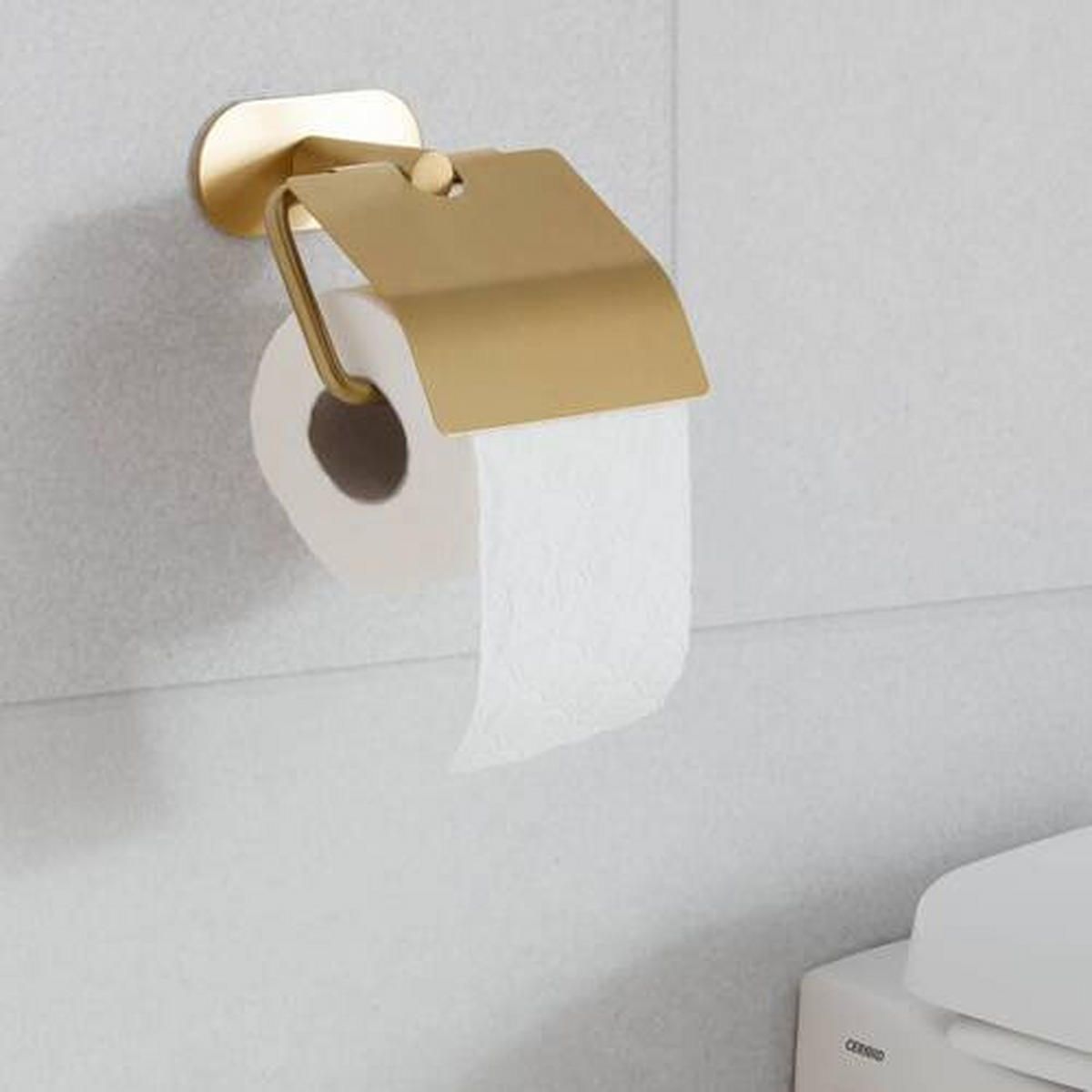 WC-PAPÍR TARTÓ  - aranyszínű, Lifestyle, fém (14/12,5/7cm) - Mömax