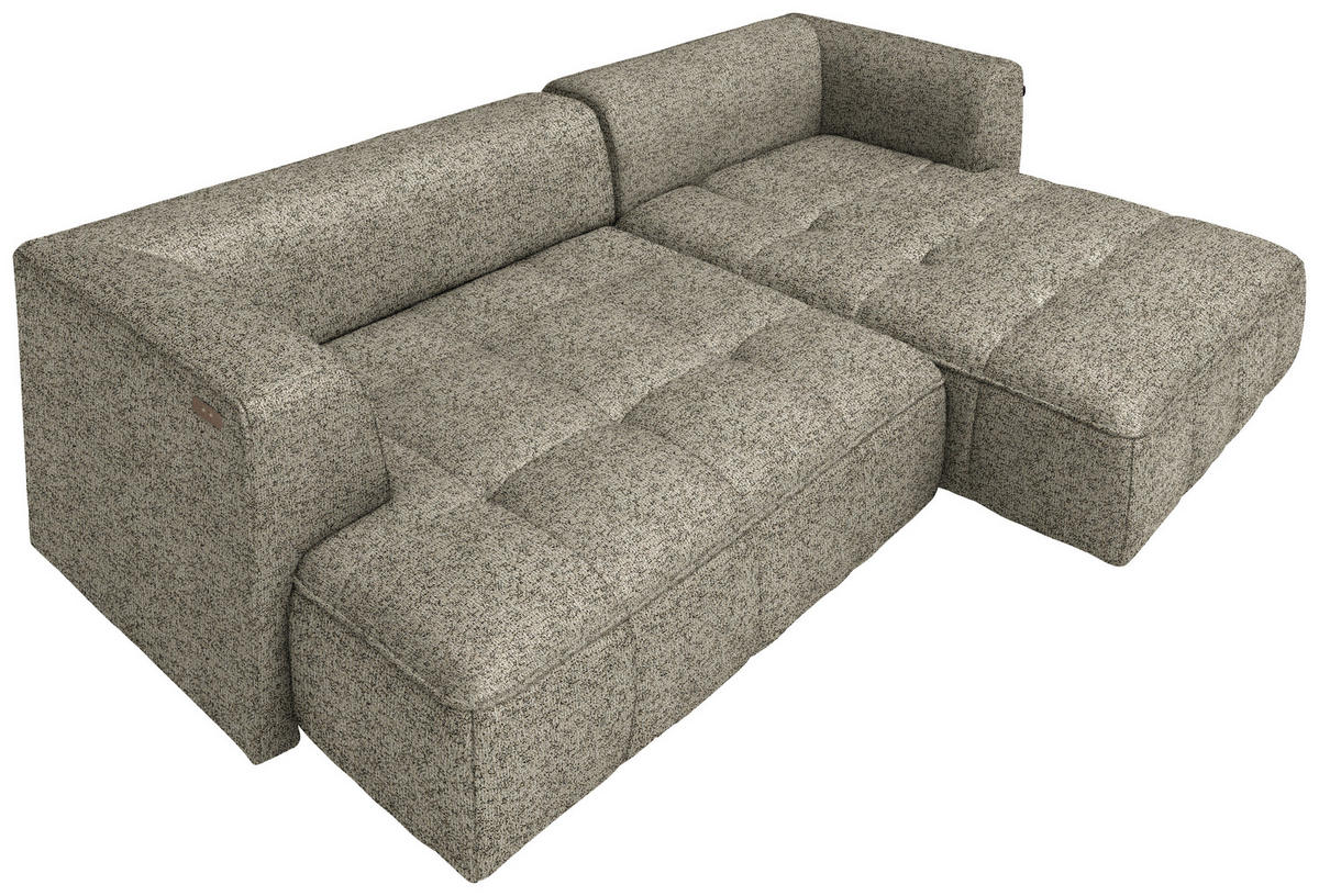 ECKSOFA Webstoff Hellbraun  - Hellbraun/Schwarz, Design, Kunststoff/Textil (188/288cm) - Welnova