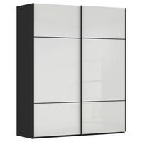 SCHWEBETÜRENSCHRANK 162/223/68 cm,  in Schwarz, Weiß, 2 Tür(en)  - Schwarz/Weiß, KONVENTIONELL, Glas/Holzwerkstoff (162/223/68cm) - Novel