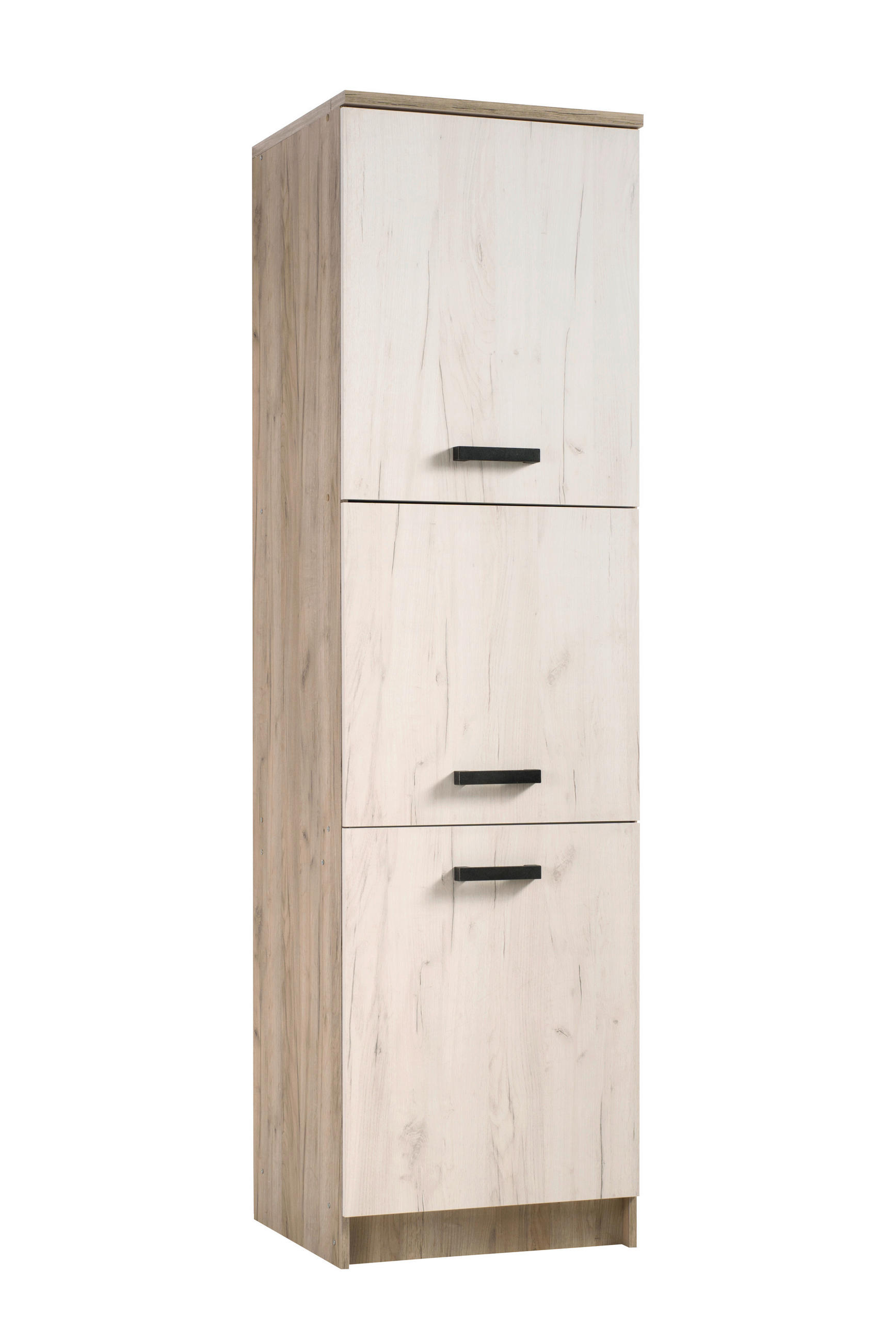 EDÉNYTÁROLÓ SZEKRÉNY - ezüsttölgy, Basics, faalapú anyag (60/217/58cm) - Carryhome