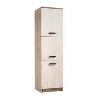 EDÉNYTÁROLÓ SZEKRÉNY - ezüsttölgy, Basics, faalapú anyag (60/217/58cm) - Carryhome